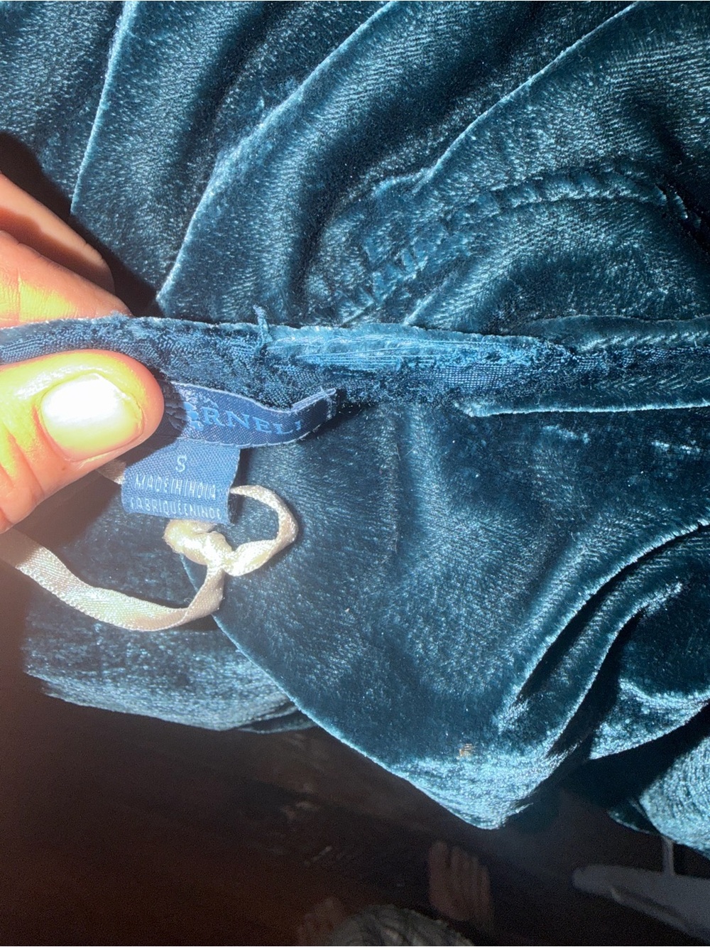 April Cornell Teal Textured Dress with Gold Hanger Loop - Picture 11 of 12